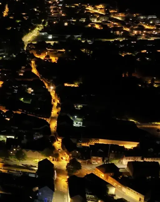 Smart City Beleuchtung in Schwalmtal bei Nacht